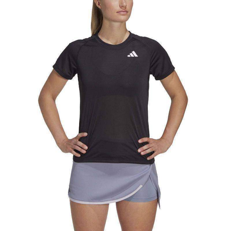 Camiseta Adidas Club Negro Blanco Mujer Pádel Élite