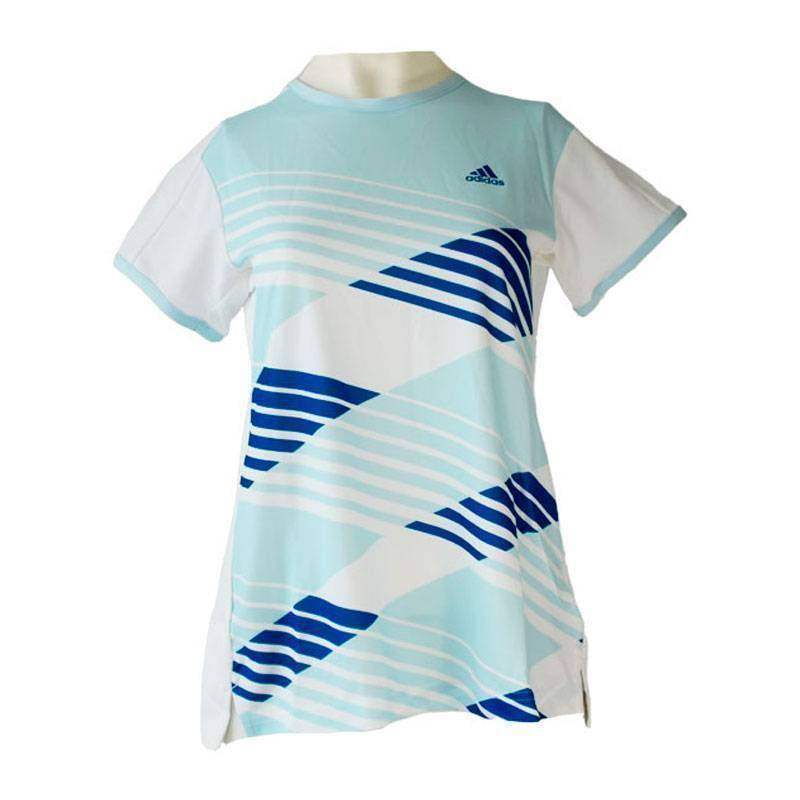 Camiseta Adidas Club Tee Blanco Azul Mujer Pádel Élite