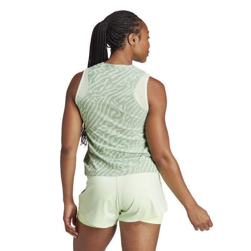 Camiseta Adidas Match Pro Verde Gris Mujer Pádel Élite