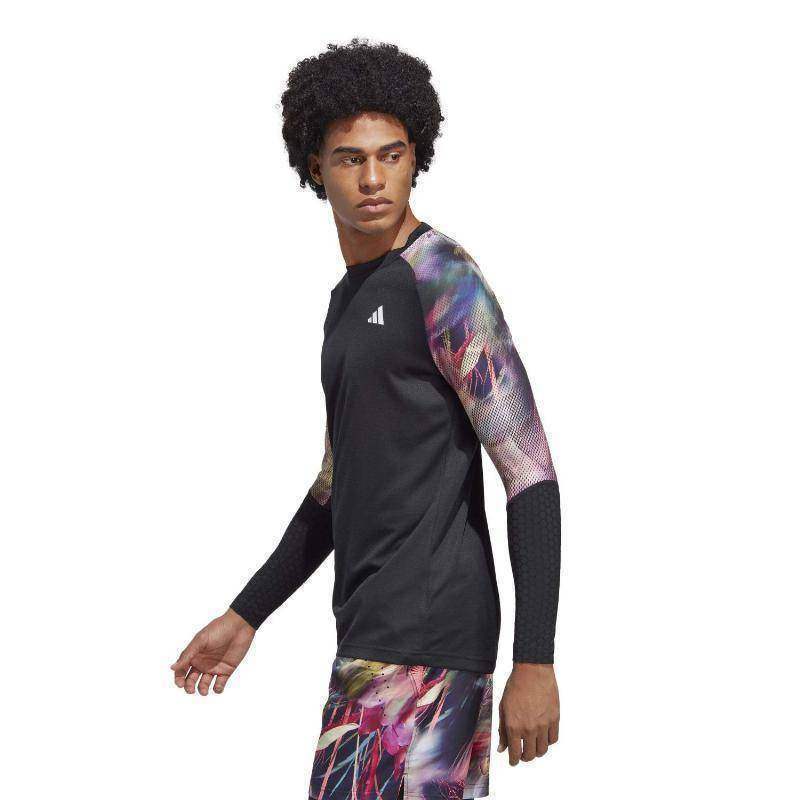 Camiseta Adidas Melbourne Manga Larga Multicolor Negro Pádel Élite