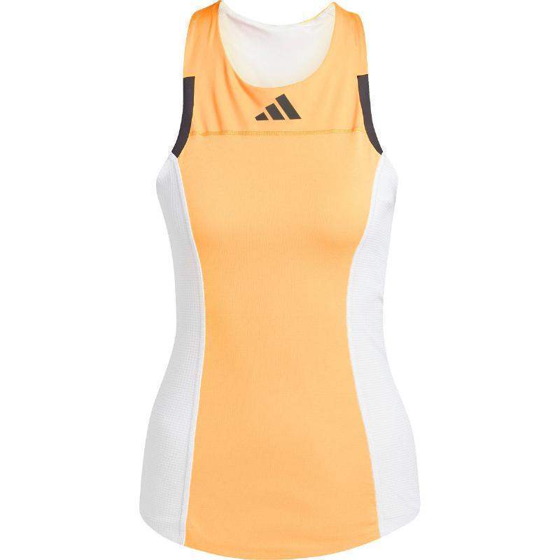 Camiseta Adidas Pro Naranja Blanco Mujer Pádel Élite