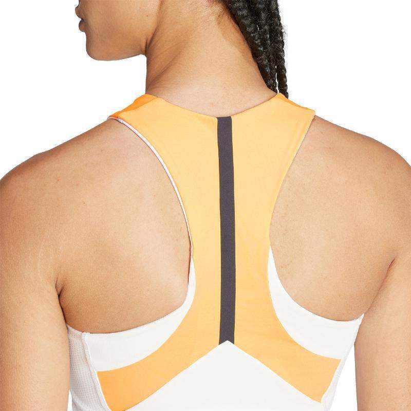 Camiseta Adidas Pro Naranja Blanco Mujer Pádel Élite