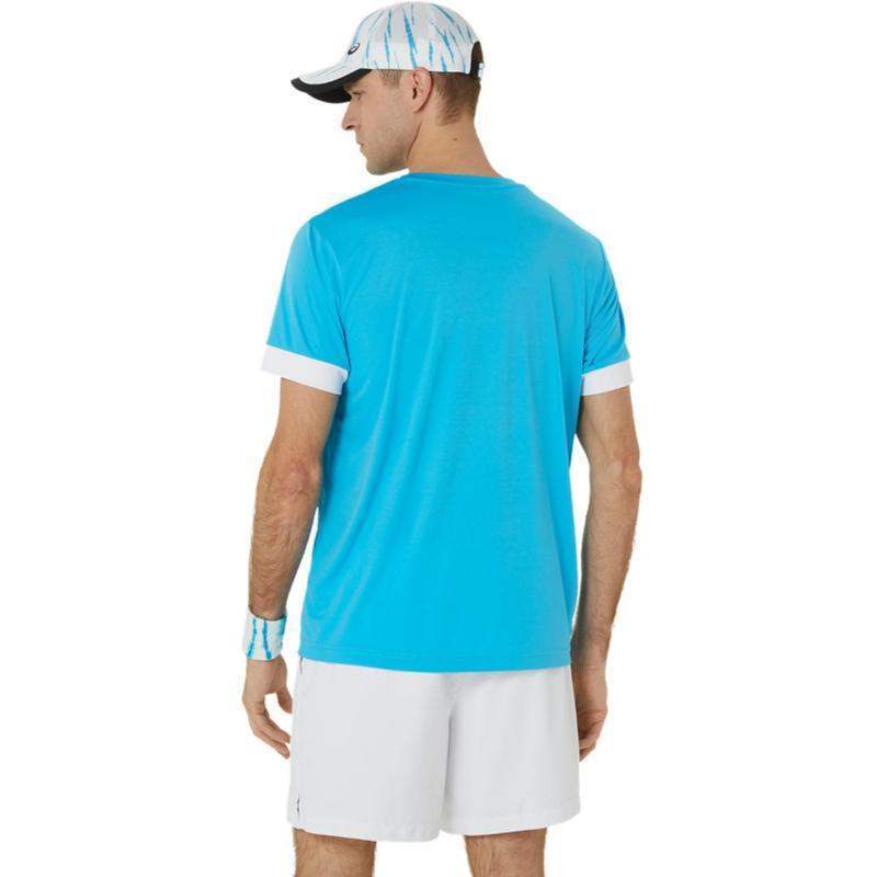 Camiseta Asics Court Aqua Blanco Brillante Pádel Élite