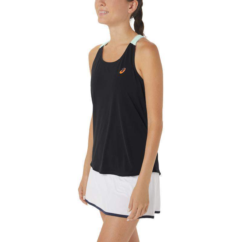 Camiseta Asics Court Performance Negro Menta Mujer Pádel Élite