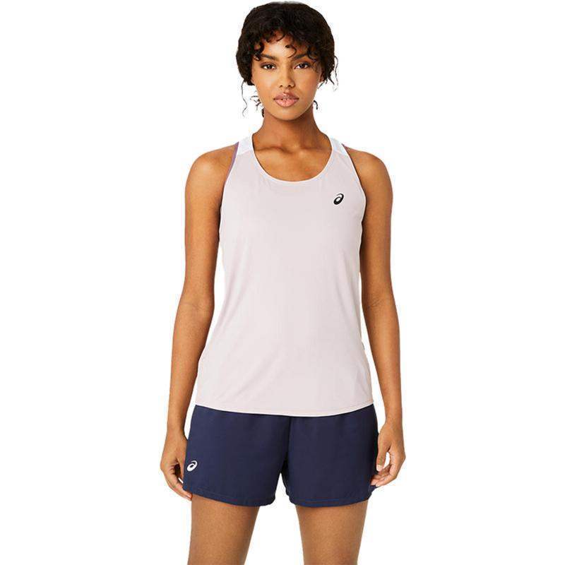 Camiseta Asics Court Rosa Blanco Brillante Mujer Pádel Élite