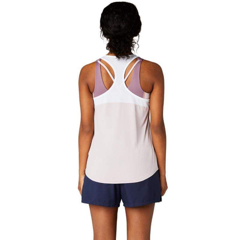 Camiseta Asics Court Rosa Blanco Brillante Mujer Pádel Élite