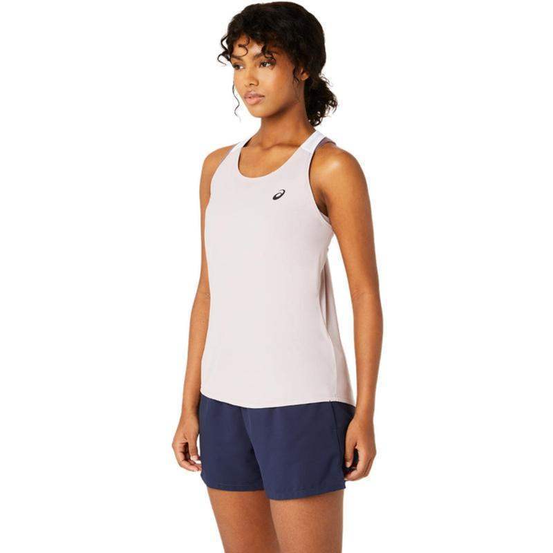 Camiseta Asics Court Rosa Blanco Brillante Mujer Pádel Élite