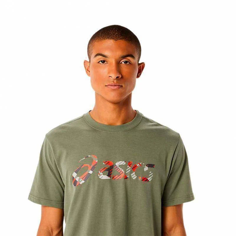 Camiseta Asics Wild Camo Verde Liquen Pádel Élite