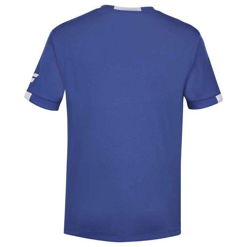 Camiseta Babolat Play Crew Azul Blanco Pádel Élite