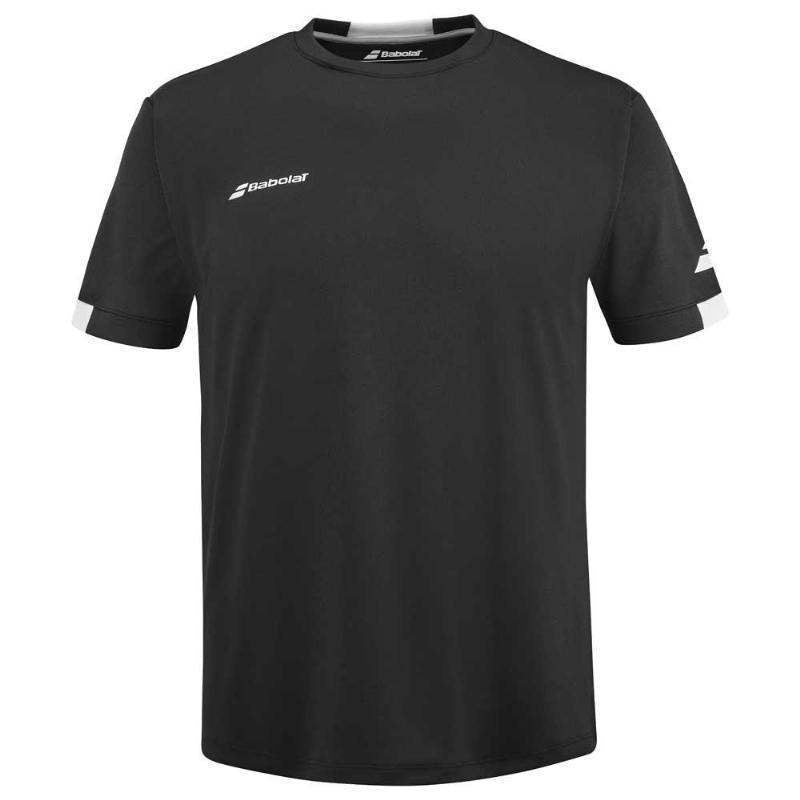 Camiseta Babolat Play Crew Negro Blanco Pádel Élite