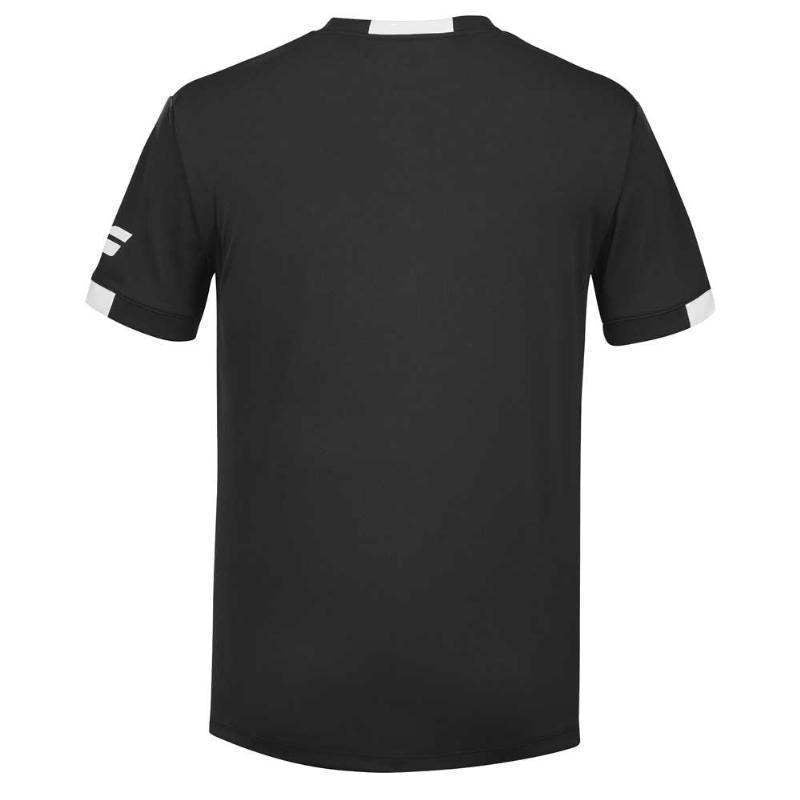 Camiseta Babolat Play Crew Negro Blanco Pádel Élite