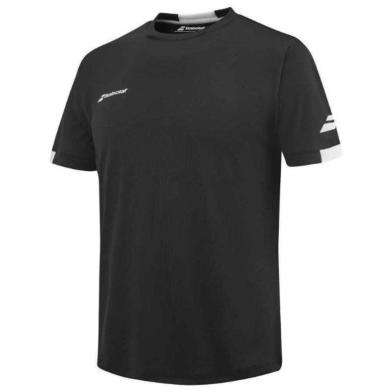 Camiseta Babolat Play Crew Negro Blanco Pádel Élite