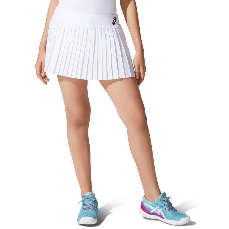 Falda Asics Match Pleats Blanco Brillante Pádel Élite