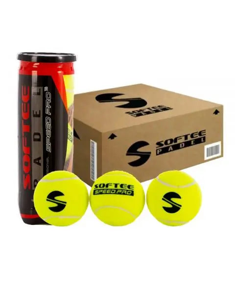 CAJON 24 BOTES 3 PELOTAS SOFTEE SPEED PRO - Padel Shop