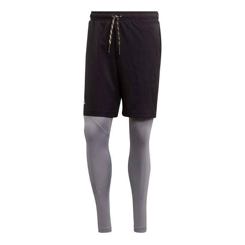 Mallas con Short Adidas Q4 Three F17 Negro Gris Pádel Élite