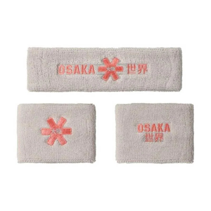 Muñequeras Osaka Set 2.0 Gris Coral 2 Unidades Pádel Élite