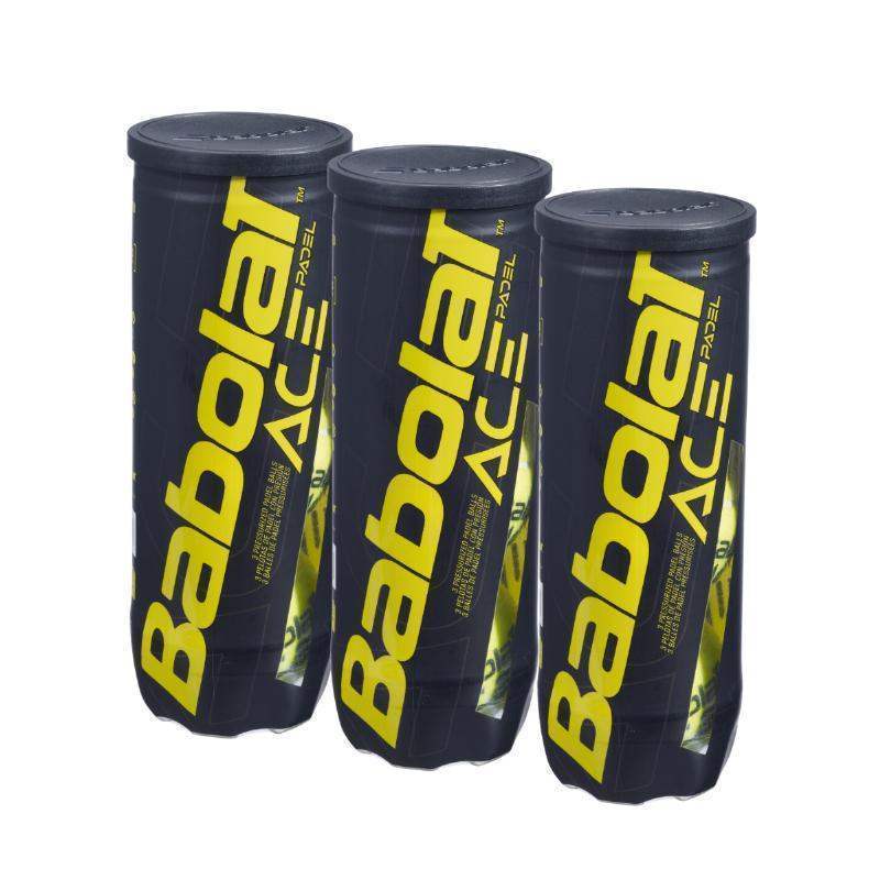 Pack 3 botes de Pelotas Babolat Ace Padel Pádel Élite