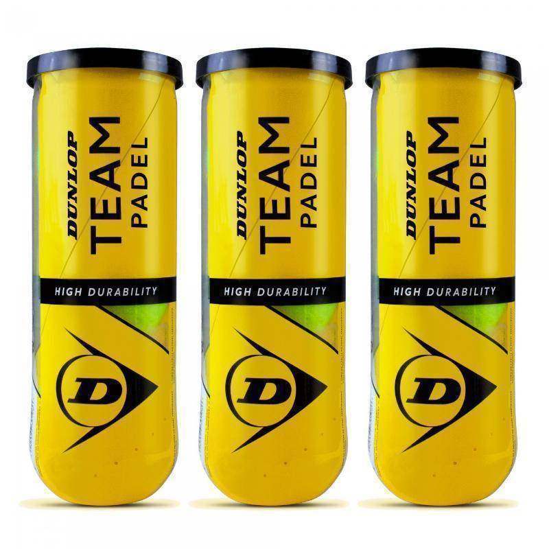 Pack de 3 Botes de Pelotas Dunlop Team Pádel Élite