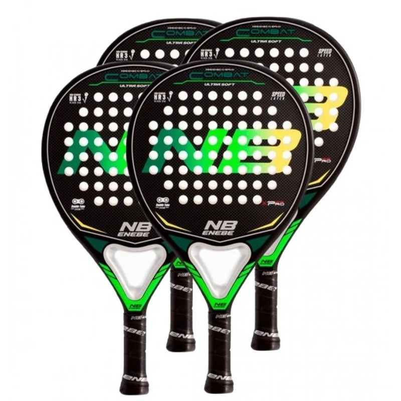 Pack Pala Enebe Combat Verde Amarillo x4 Pádel Élite