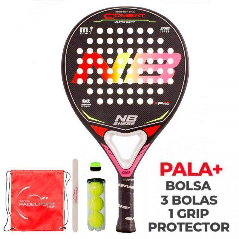 Pala Enebe Combat Naranja Amarillo Rosa | Enebe Pádel Élite