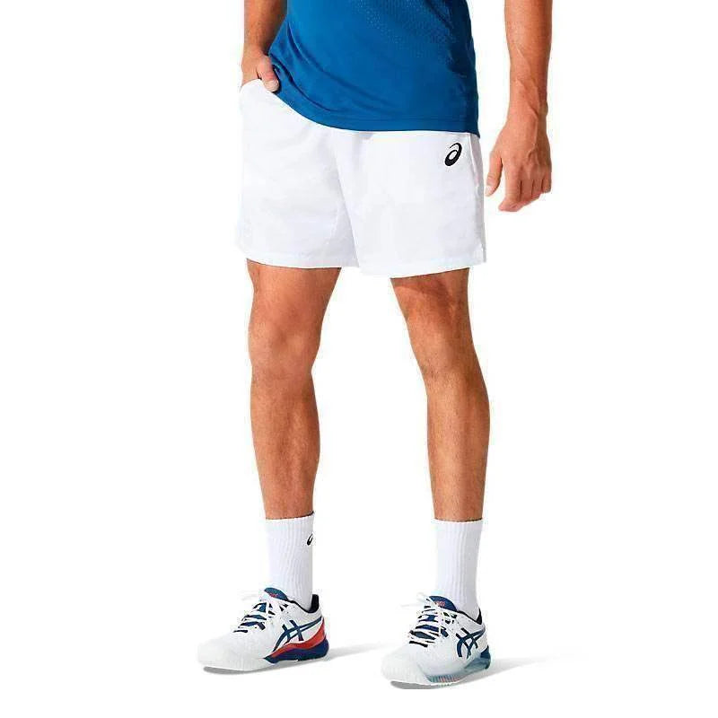 Short Asics Court 7 Blanco Brillante Pádel Élite