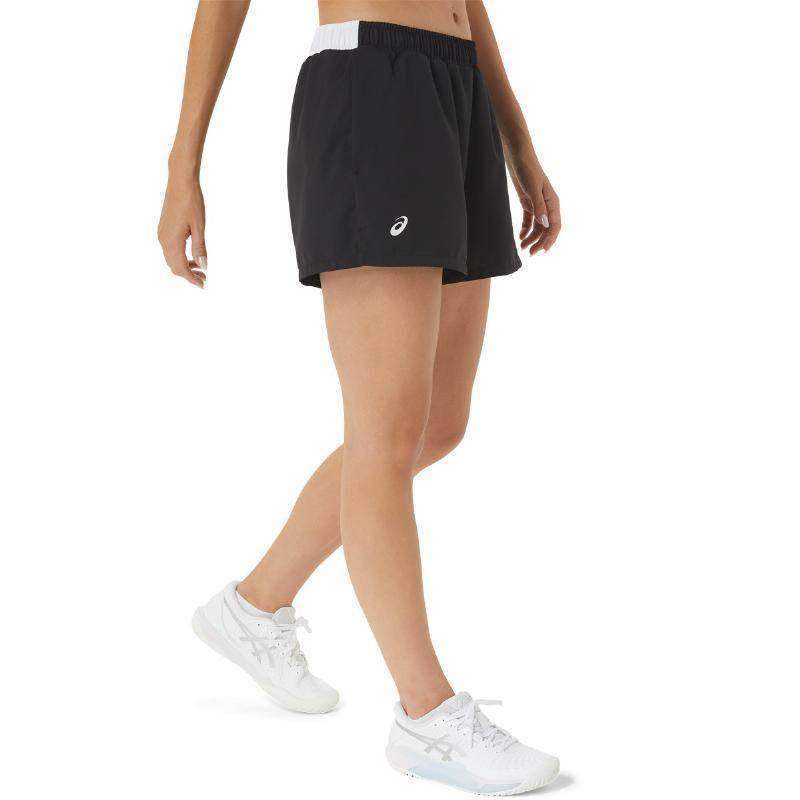 Short Asics Court Negro Blanco Mujer Pádel Élite