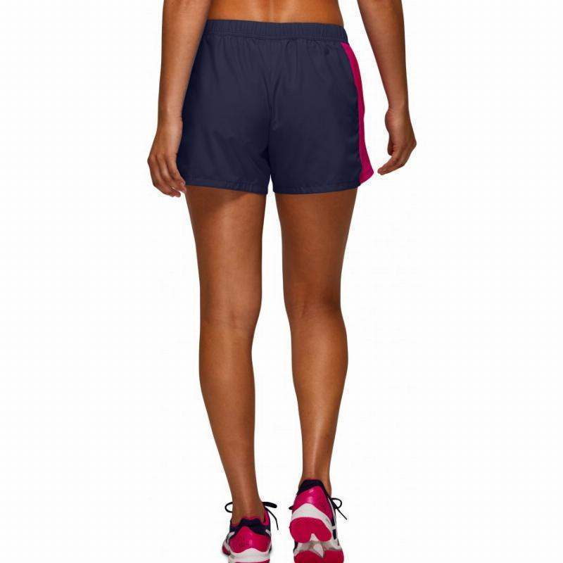 Short Asics Practice Azul Peacoat Rosa Mujer Pádel Élite