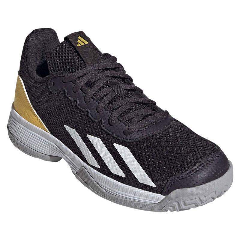 Zapatillas Adidas Courtflash Negro Blanco Naranja Junior Pádel Elite