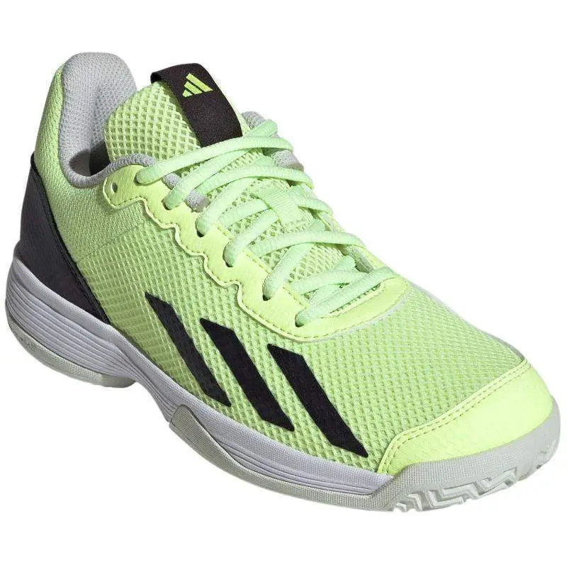 Zapatillas Adidas Courtflash Verde Fluor Negro Junior Pádel Elite