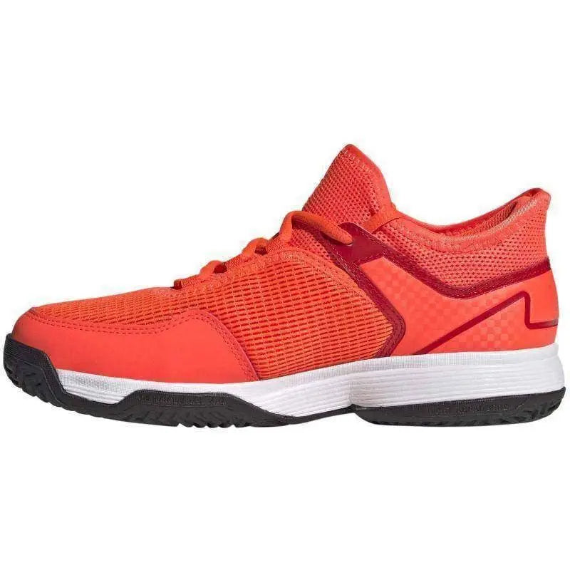 Zapatillas Adidas Ubersonic 4K Rojo Solar Plata Junior Pádel Elite