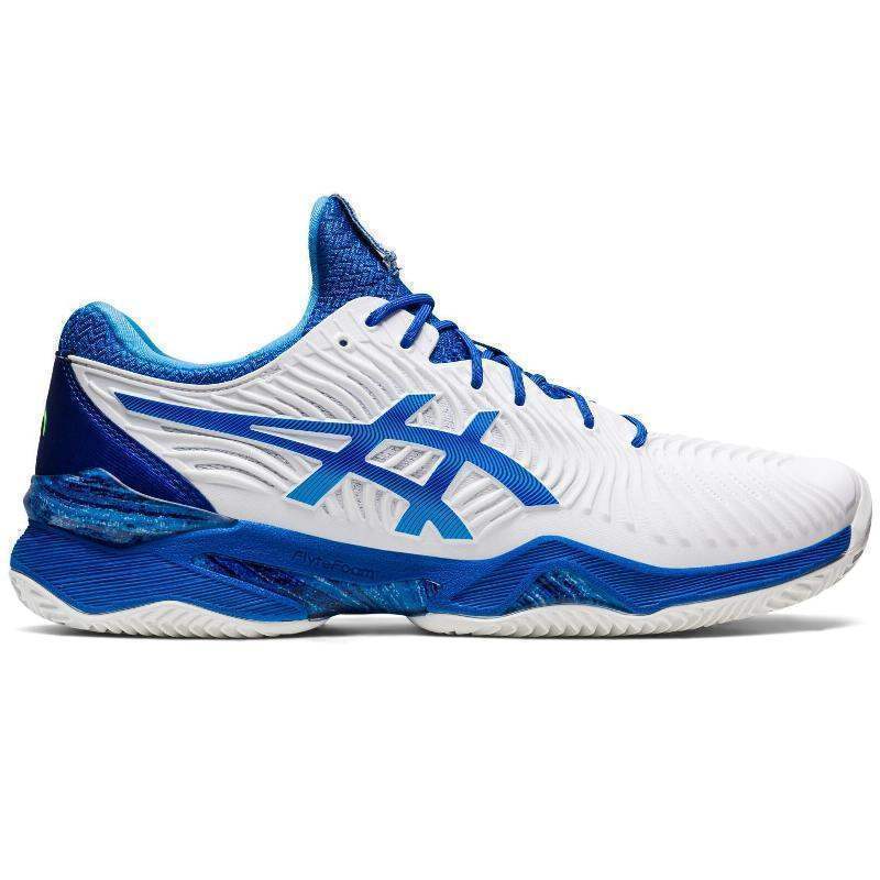 Zapatillas Asics Court FF Clay Novak Blanco Azul Pádel Élite