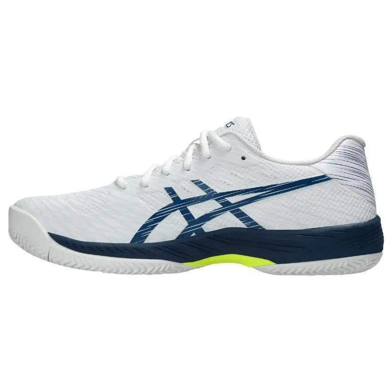 Zapatillas Asics Gel Game 9 Clay Blanco Azul Mako Pádel Elite