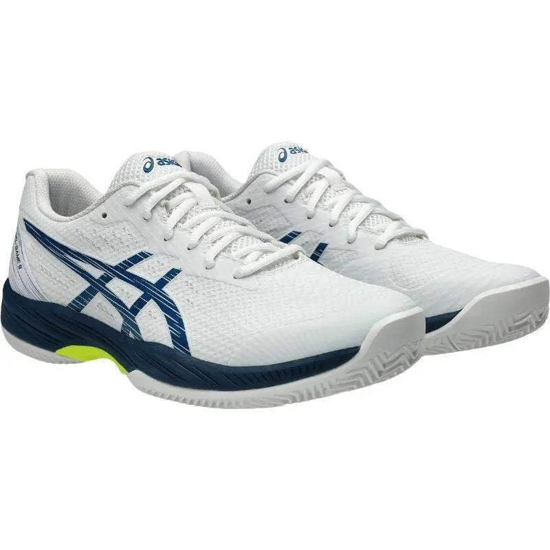 Zapatillas Asics Gel Game 9 Clay Blanco Azul Mako Pádel Elite