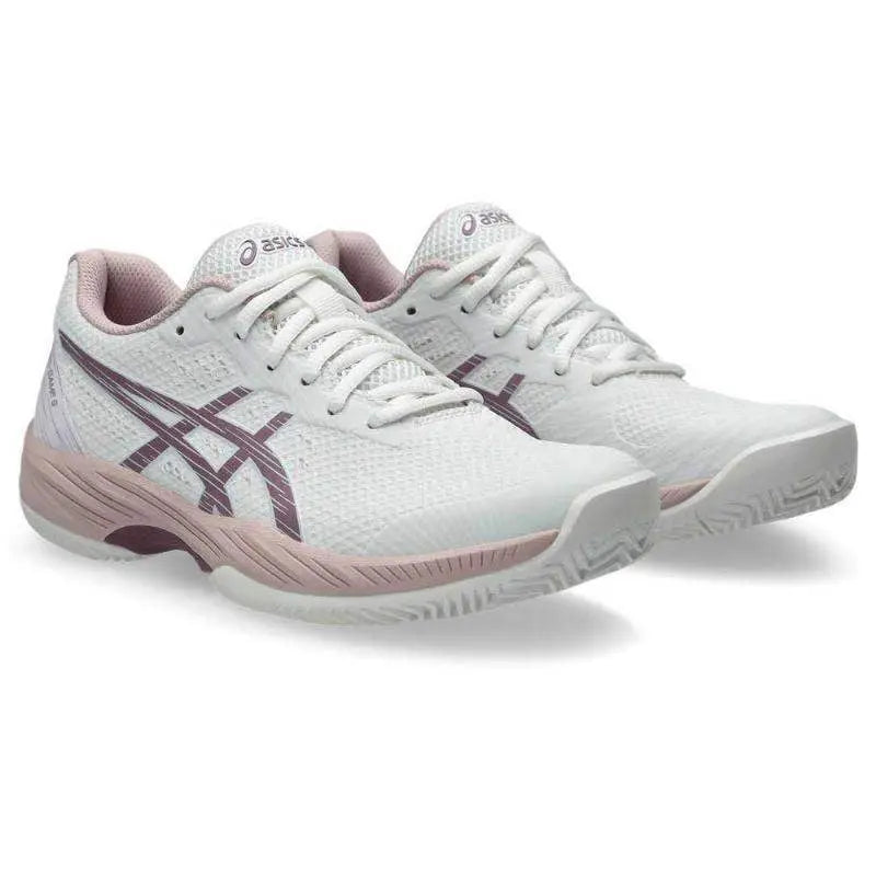 Zapatillas Asics Gel Game 9 Clay Blanco Malva Mujer Pádel Elite