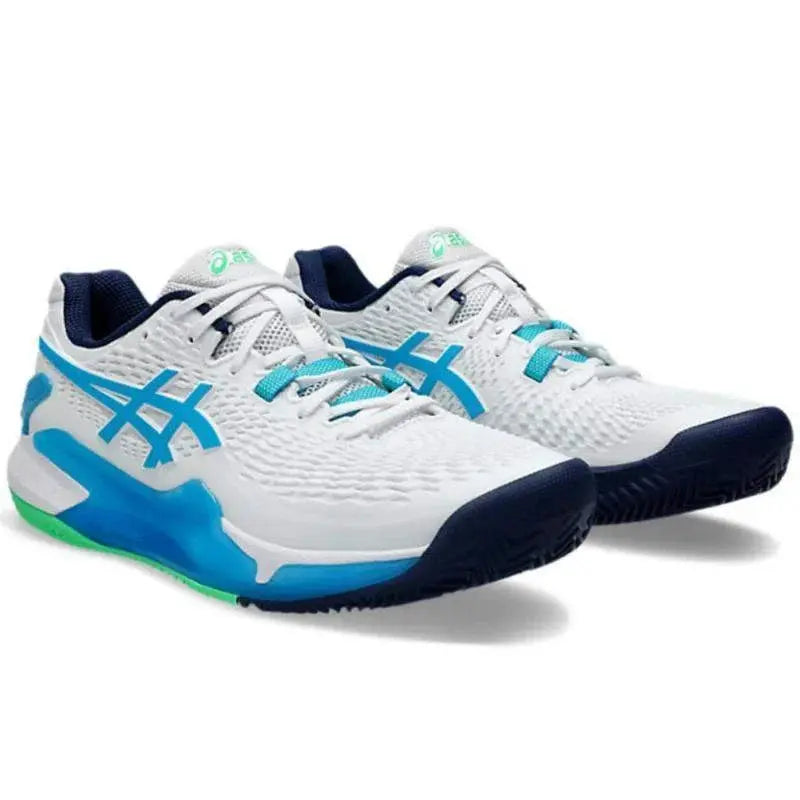 Zapatillas Asics Gel Resolution 9 Clay Blanco Aqua Pádel Elite