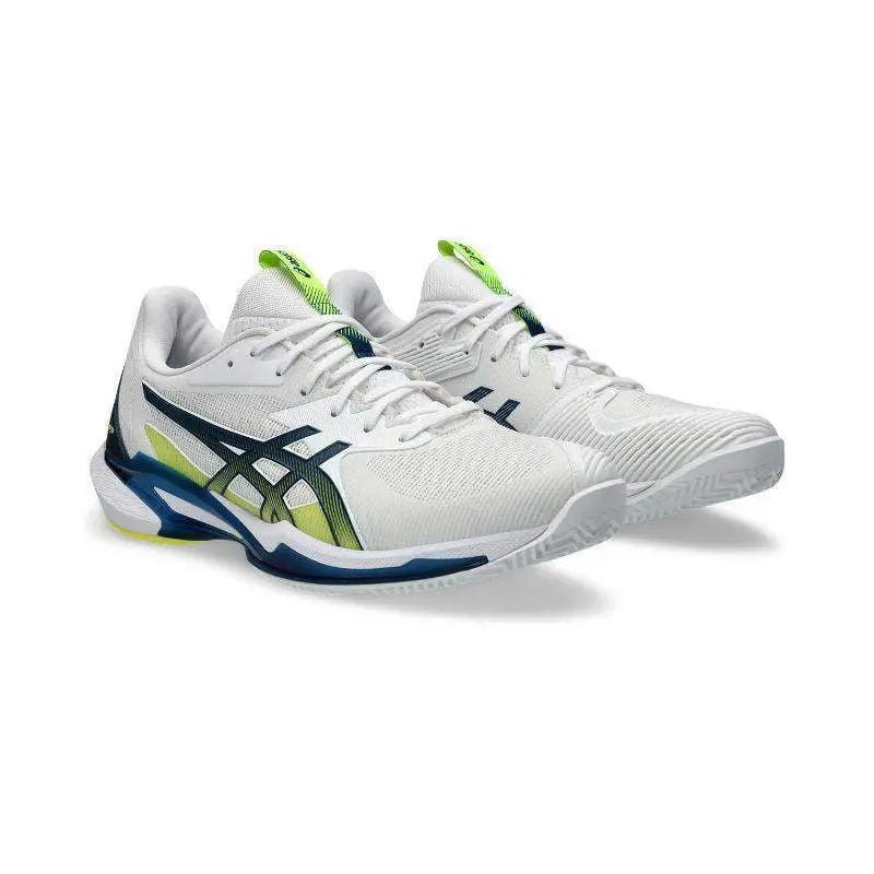 Zapatillas Asics Solution Speed FF 3 Clay Blanco Azul Mako Pádel Elite