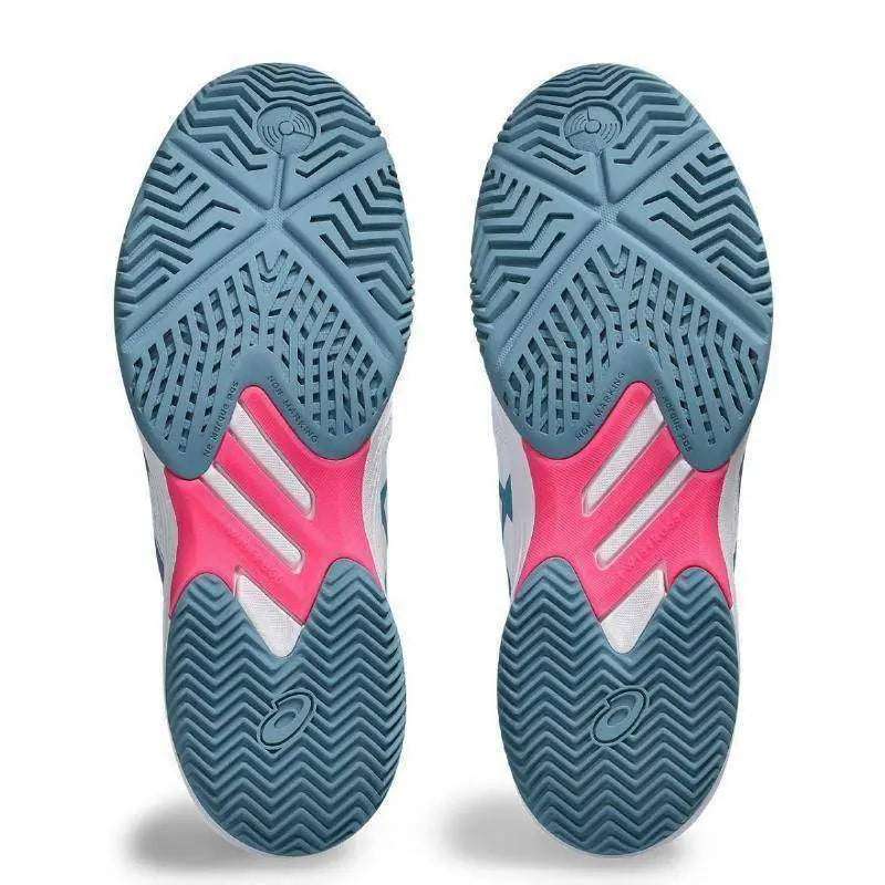 Zapatillas Asics Solution Swift FF Blanco Gris Azul Mujer Pádel Elite