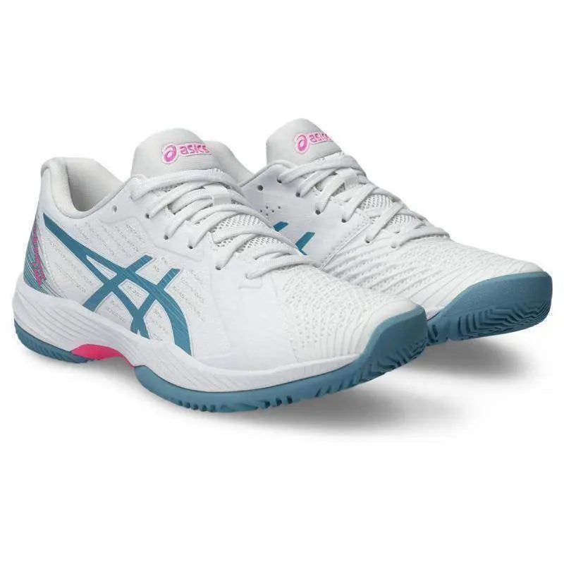 Zapatillas Asics Solution Swift FF Blanco Gris Azul Mujer Pádel Elite