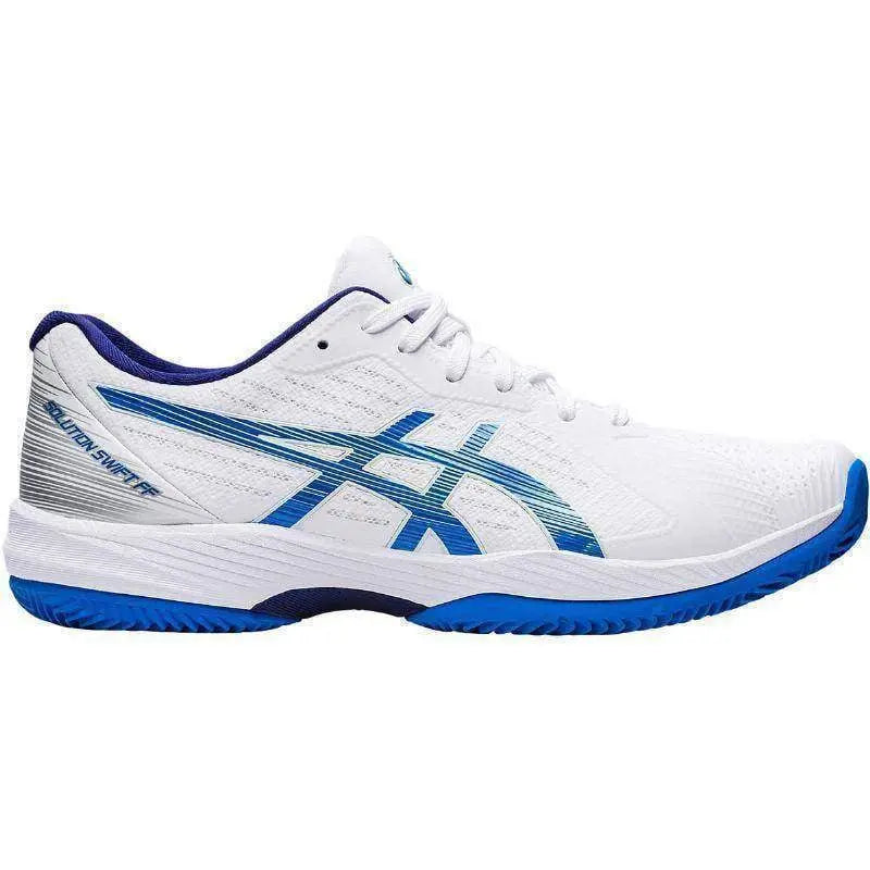 Zapatillas Asics Solution Swift FF Clay Blanco Azul Electrico Pádel Elite