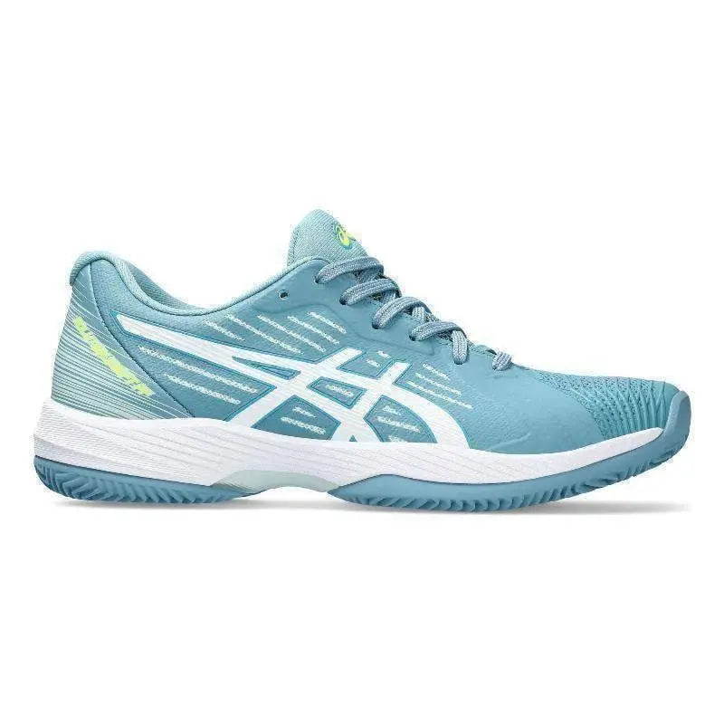 Zapatillas Asics Solution Swift FF Clay Gris Azul Blanco Mujer Pádel Elite