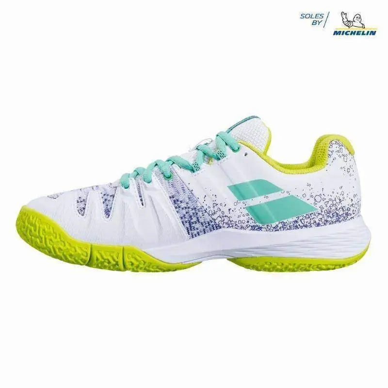 Zapatillas Babolat Sensa Blanco Verde Amarillo Pádel Elite