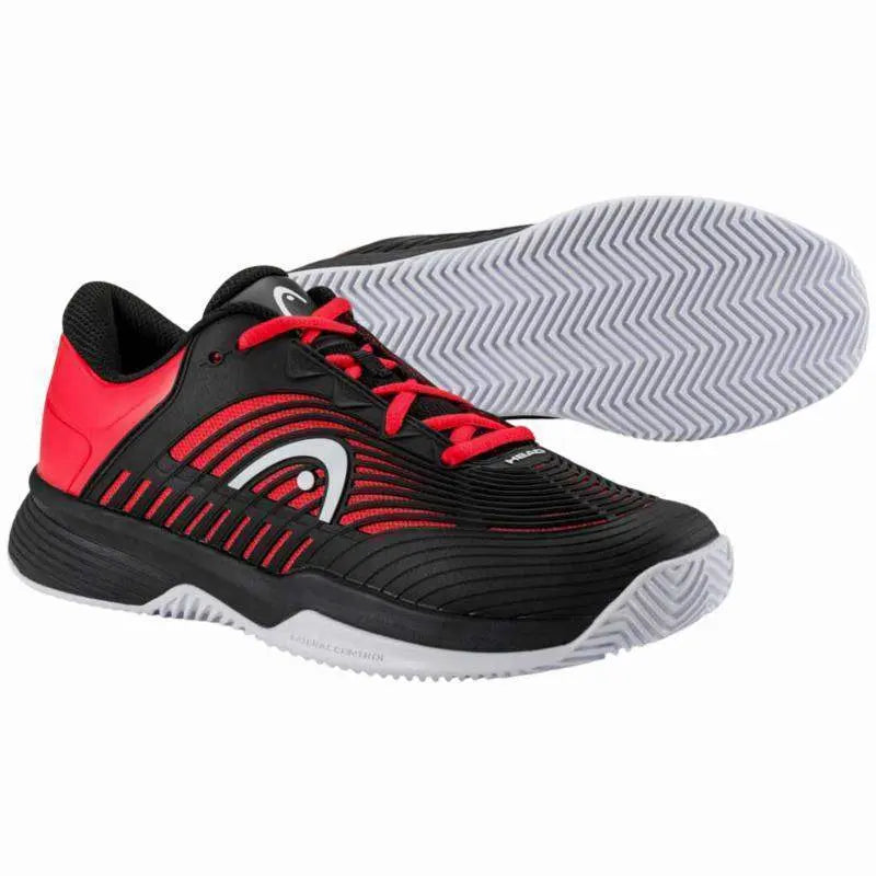 Zapatillas Head Revolt Pro 4.5 Clay Negro Rojo Junior Pádel Elite