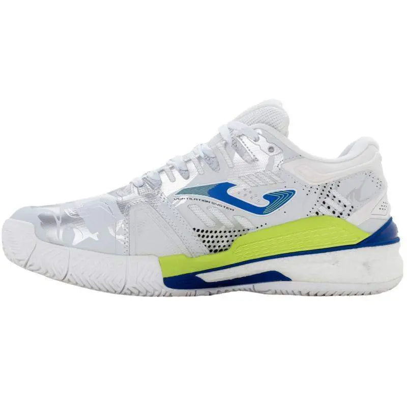 Zapatillas Joma Slam 2402 Blanco Amarillo Fluor Royal Pádel Elite