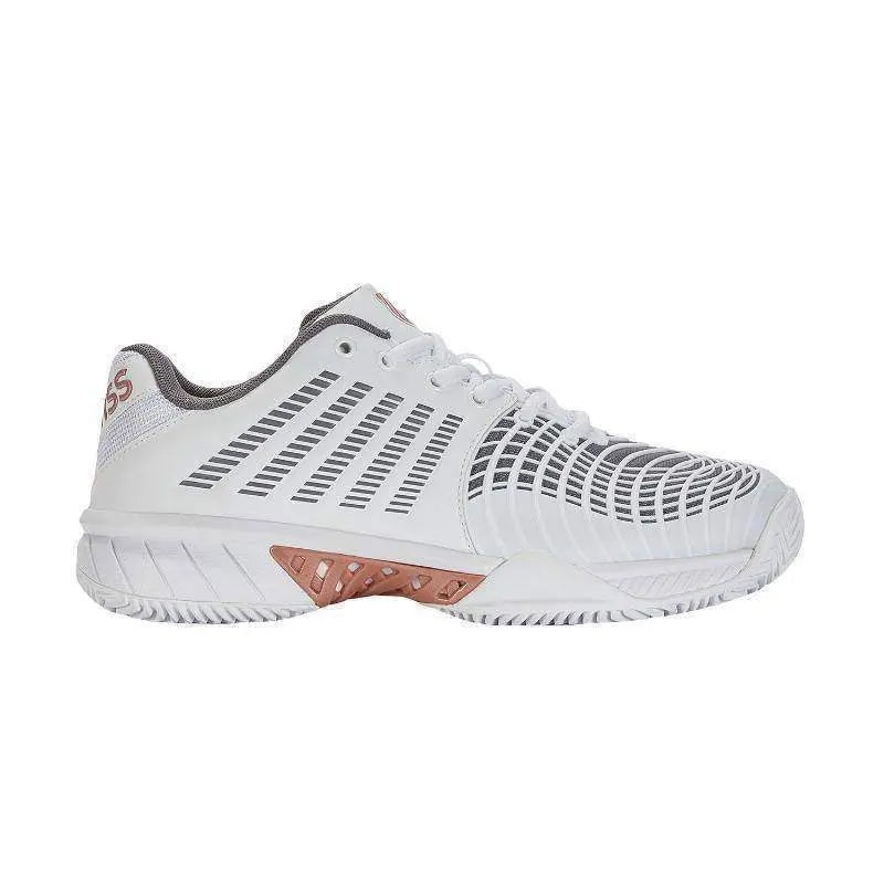 Zapatillas Kswiss Express Light 3 HB Blanco Gris Metal Mujer Pádel Elite