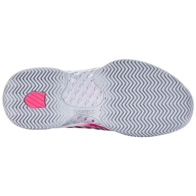 Zapatillas Kswiss Express Light 3 HB Padel Gris Blanco Rosa Neon Mujer Pádel Elite