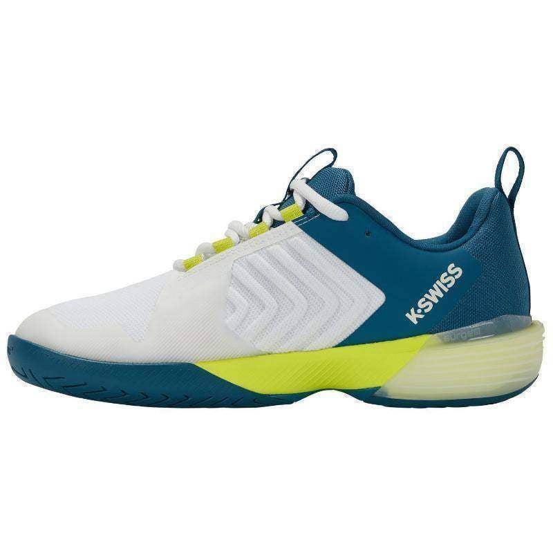 Zapatillas Kswiss Ultrashot 3 Blanco Azul Amarillo Fluor | Kswiss Pádel Elite