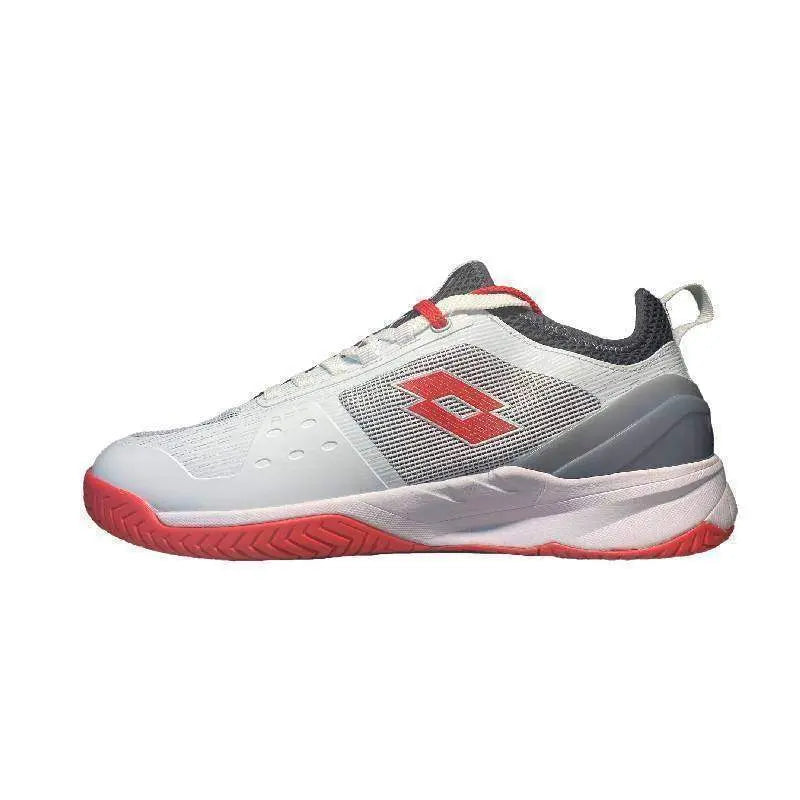 Zapatillas Lotto Mirage 200 Blanco Rojo Poppy Gris Pádel Elite