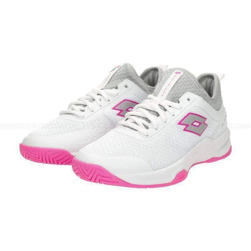 Zapatillas Lotto Mirage 500 II Blanco Metal Fucsia Mujer Pádel Elite