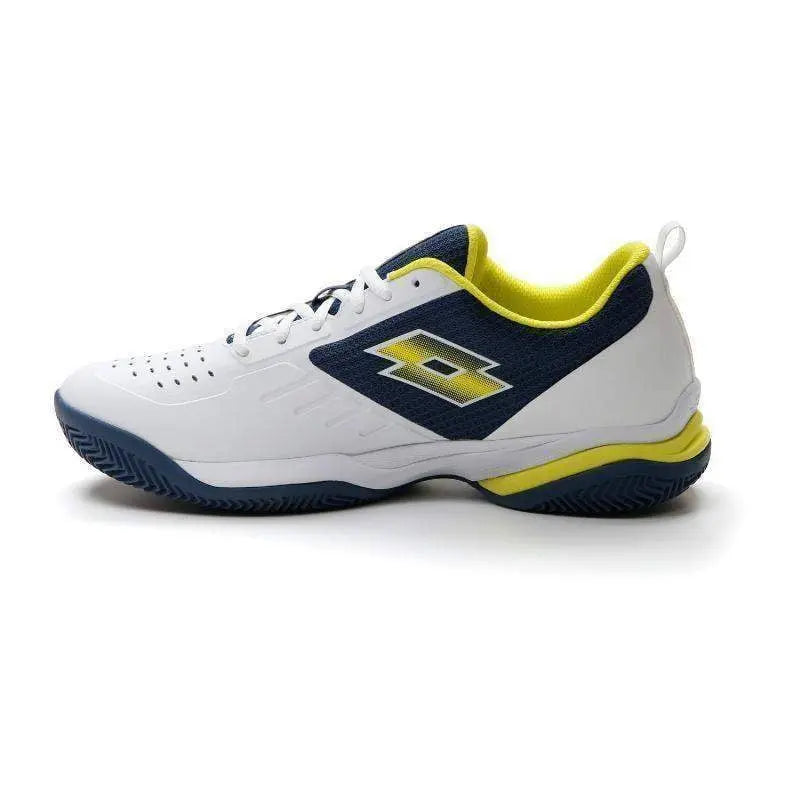 Zapatillas Lotto Superrapida 400 IV Blanco Amarillo Acido Azul Denim Pádel Elite