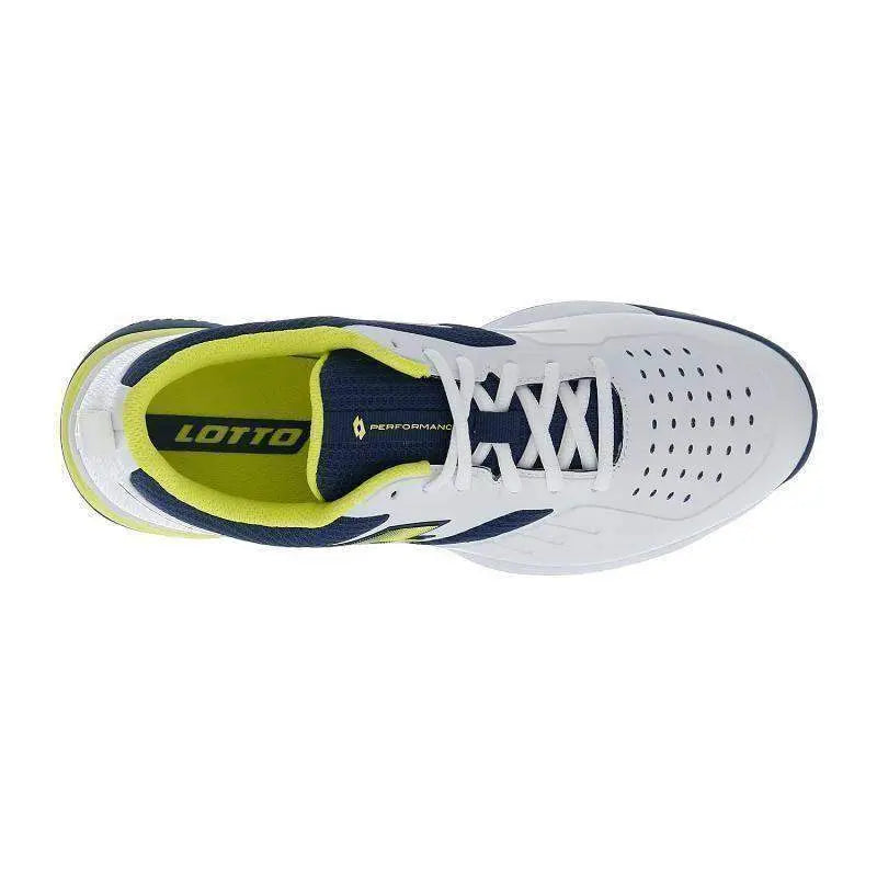 Zapatillas Lotto Superrapida 400 IV Blanco Amarillo Acido Azul Denim Pádel Elite